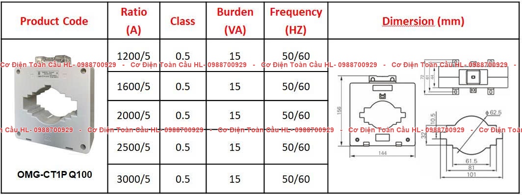 Biến Dòng Nhựa MCT 1600/5A góc nhìn khác