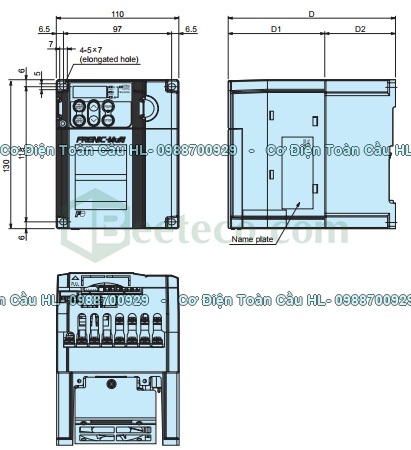 Biến tần Frenic Multi Fuji Electric FRN0.2E1S-2A góc nhìn khác
