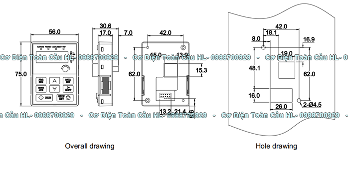 Biến tần INVT GD20-090G-4 90kW 3 Pha 380V góc nhìn khác