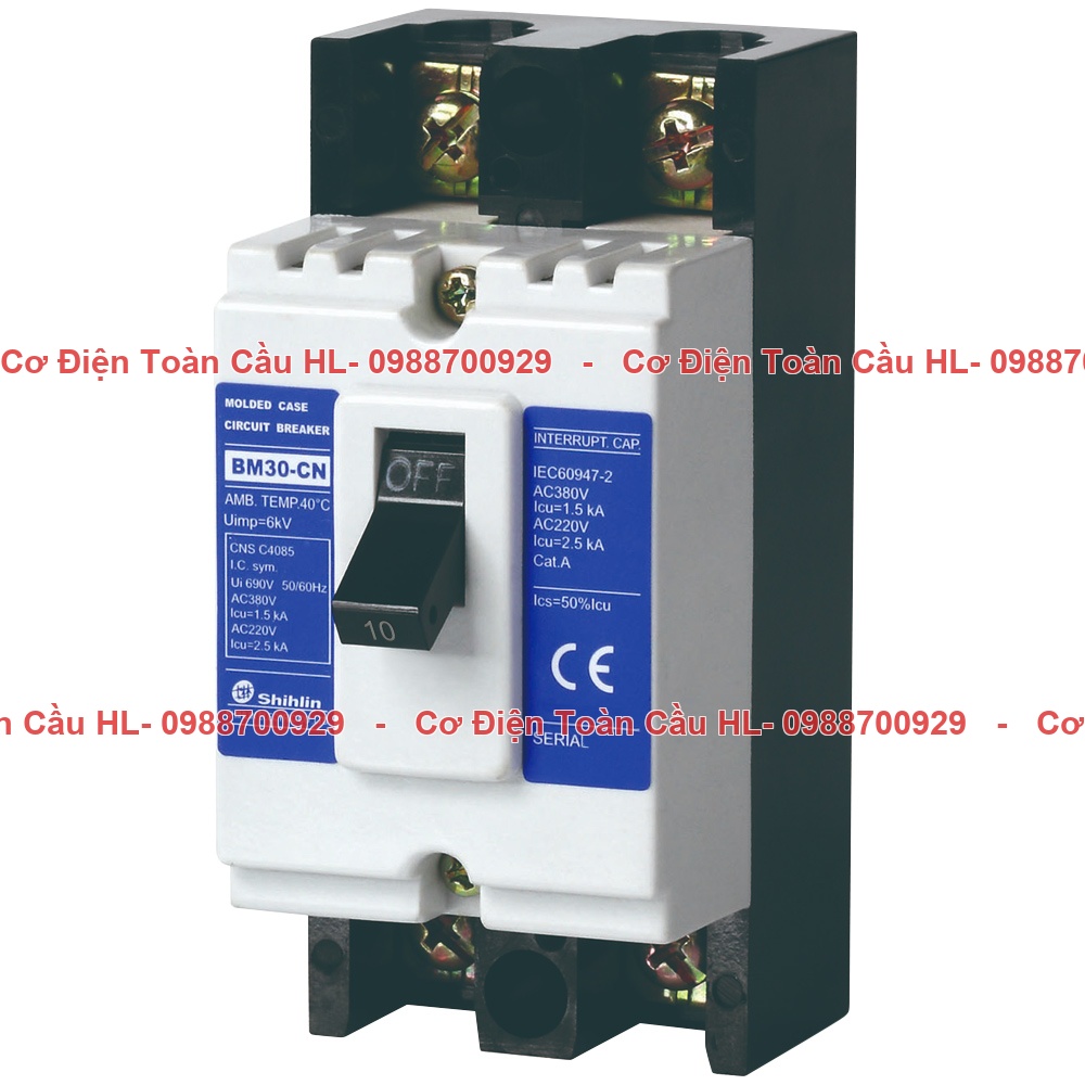 MCCB Shihlin BM30-CN-2P-10A 1.5kA chính hãng Shihlin giá tốt nhất
