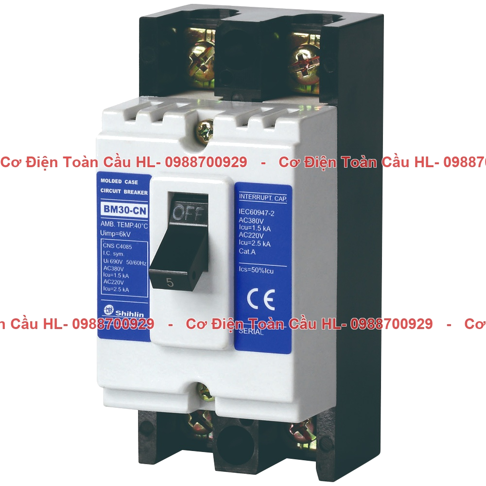 MCCB Shihlin BM30-CN-2P-5A 1.5kA chính hãng Shihlin giá tốt nhất