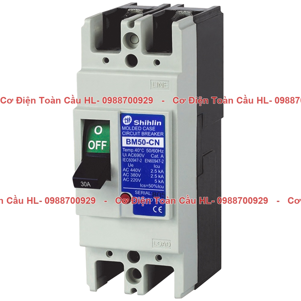 MCCB Shihlin BM50-CN-2P-30A 2.5kA chính hãng Shihlin giá tốt nhất