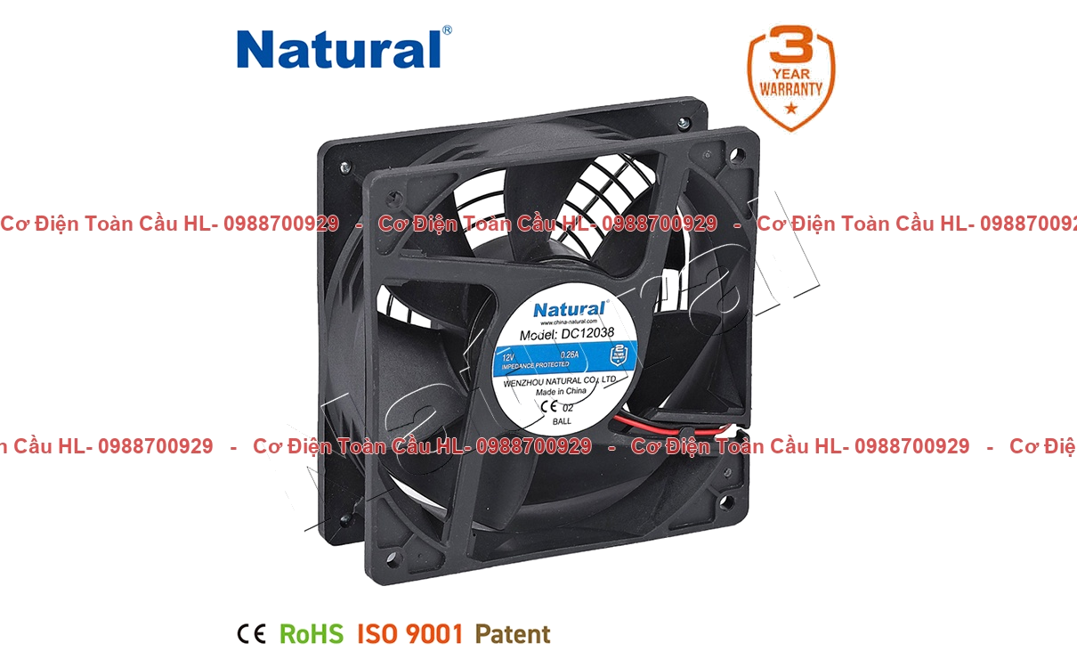 Natural QUẠT HÚT DC12038-24B 24VDC – 120mm chính hãng Natural giá tốt nhất