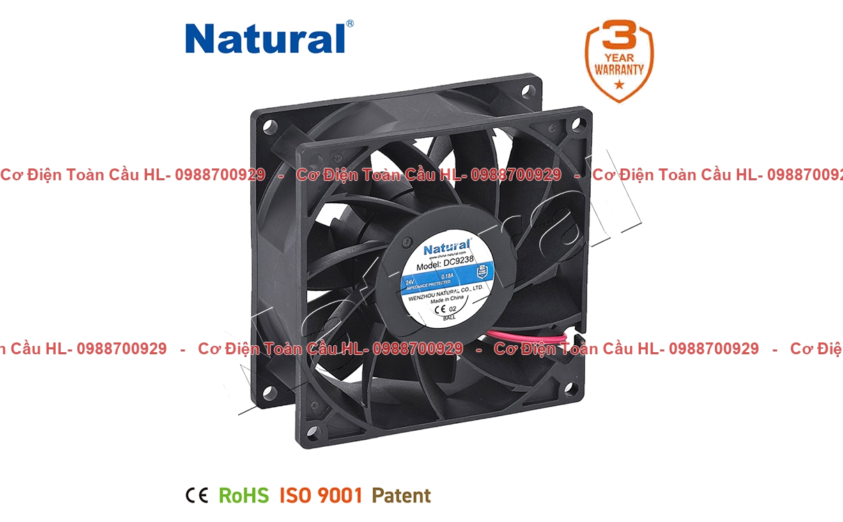 Natural QUẠT HÚT DC9225 24VDC – 92×92×25 mm chính hãng Natural giá tốt nhất