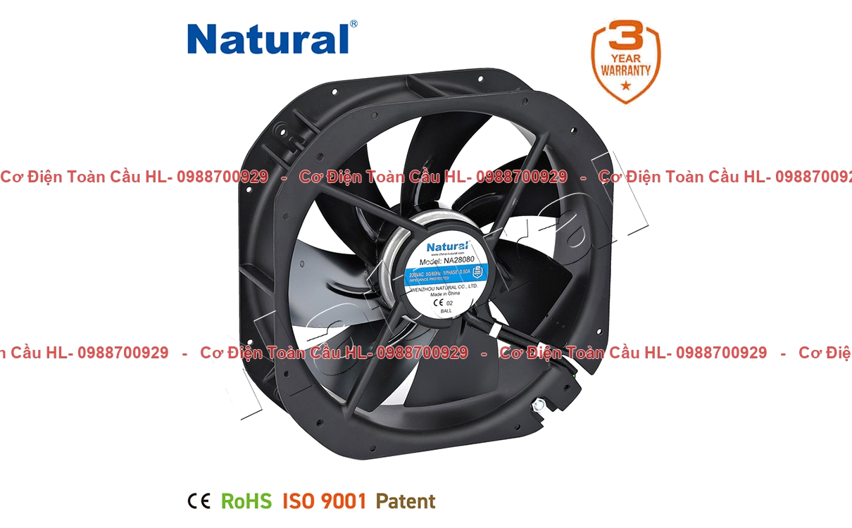 Natural QUẠT HÚT TỦ ĐIỆN NA28080 – 280×280×80mm chính hãng Natural giá tốt nhất