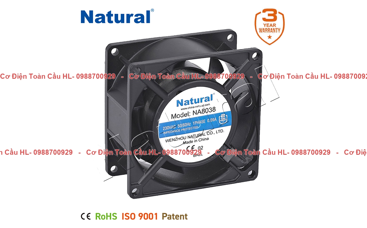 Natural QUẠT HÚT TỦ ĐIỆN NA8038 80x80x38mm chính hãng Natural giá tốt nhất