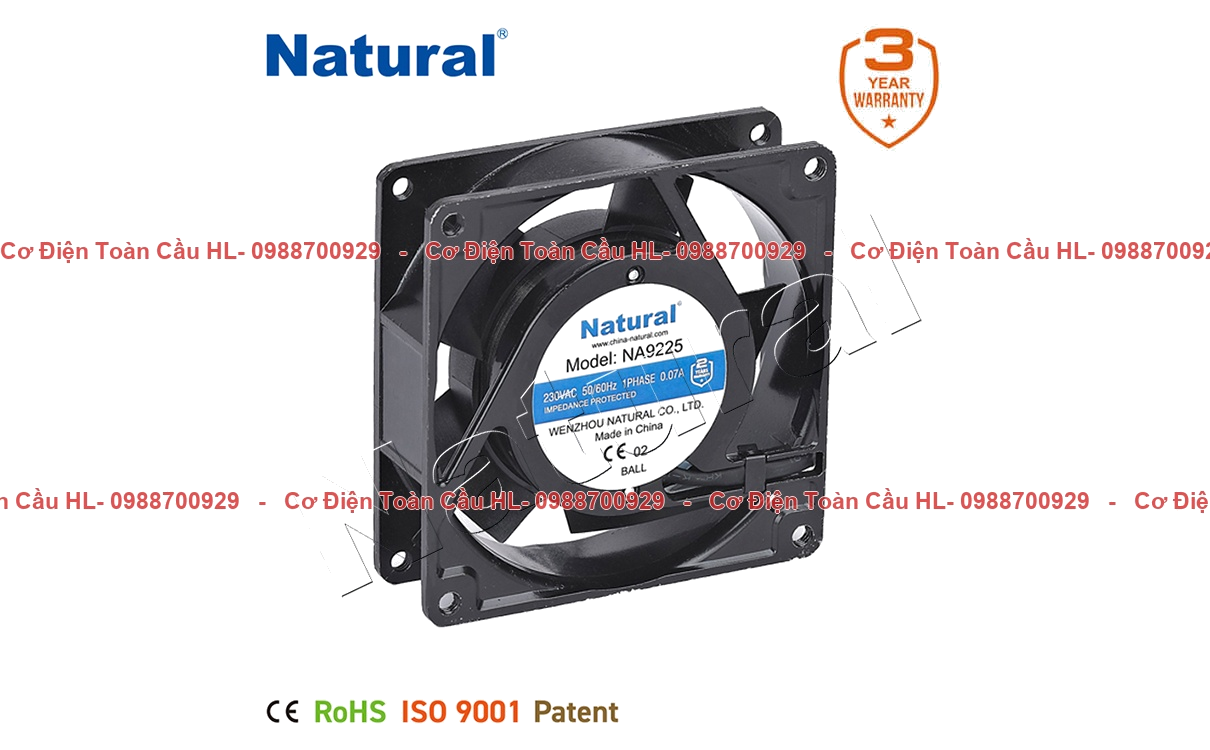 Natural QUẠT HÚT TỦ ĐIỆN NA9225 92X92X25mm chính hãng Natural giá tốt nhất