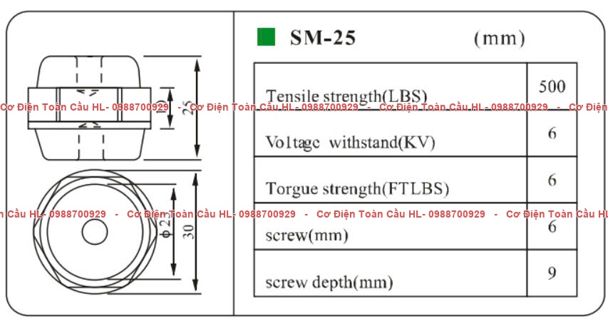 SM-25 Gối Đỡ Busbar góc nhìn khác