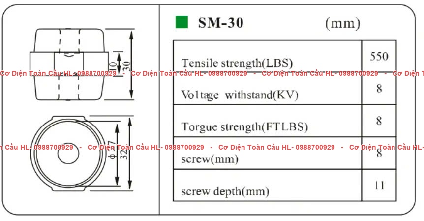 SM-30 Gối Đỡ Busbar góc nhìn khác